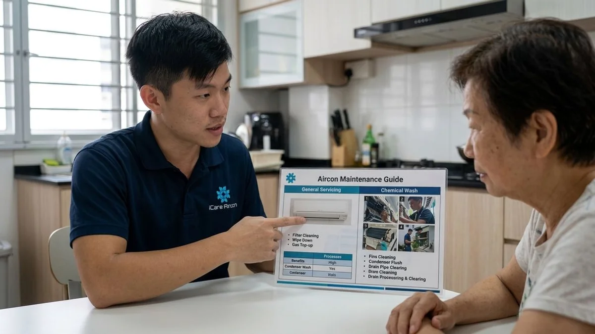 Aircon Chemical Wash vs General Servicing: When Is Each Enough? — supporting reference image