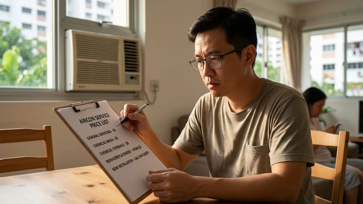 Complete iCare Aircon Singapore price list overview