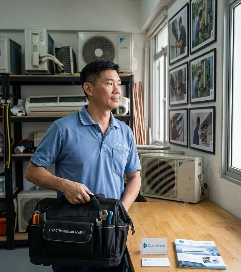 James Tan, co-founder and lead HVAC technician at iCare Aircon Singapore